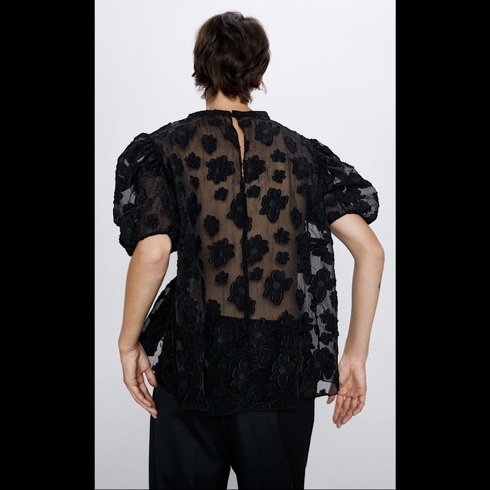 Zara Voluminous Organza Blouse - Picture 5 of 8